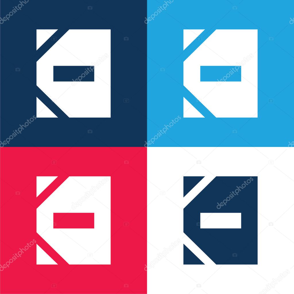 Agenda blue and red four color minimal icon set
