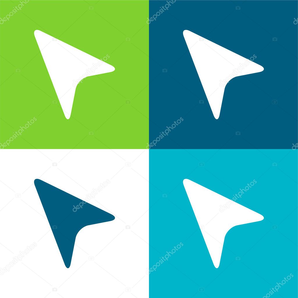 Black Pointer Flat four color minimal icon set