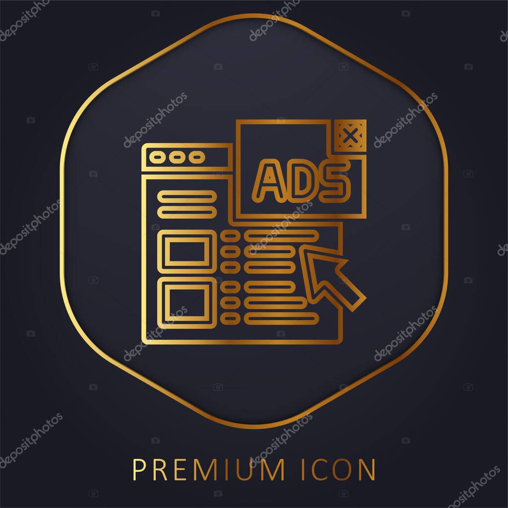 Advertising golden line premium logo or icon