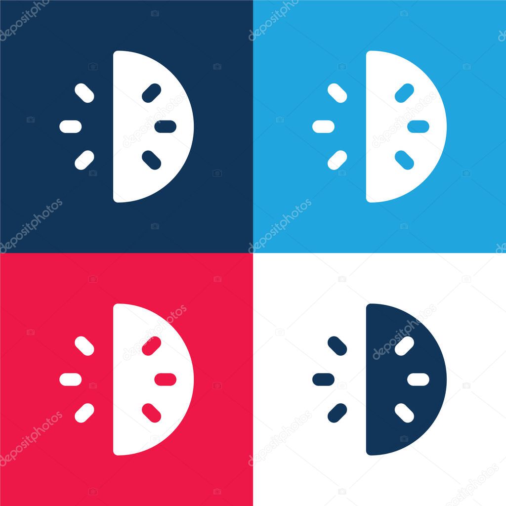 30 Minutes blue and red four color minimal icon set