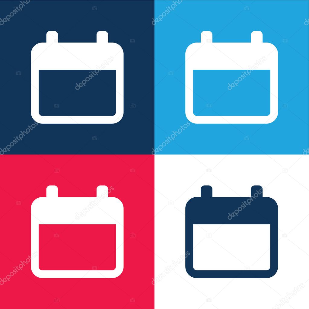 Agenda blue and red four color minimal icon set