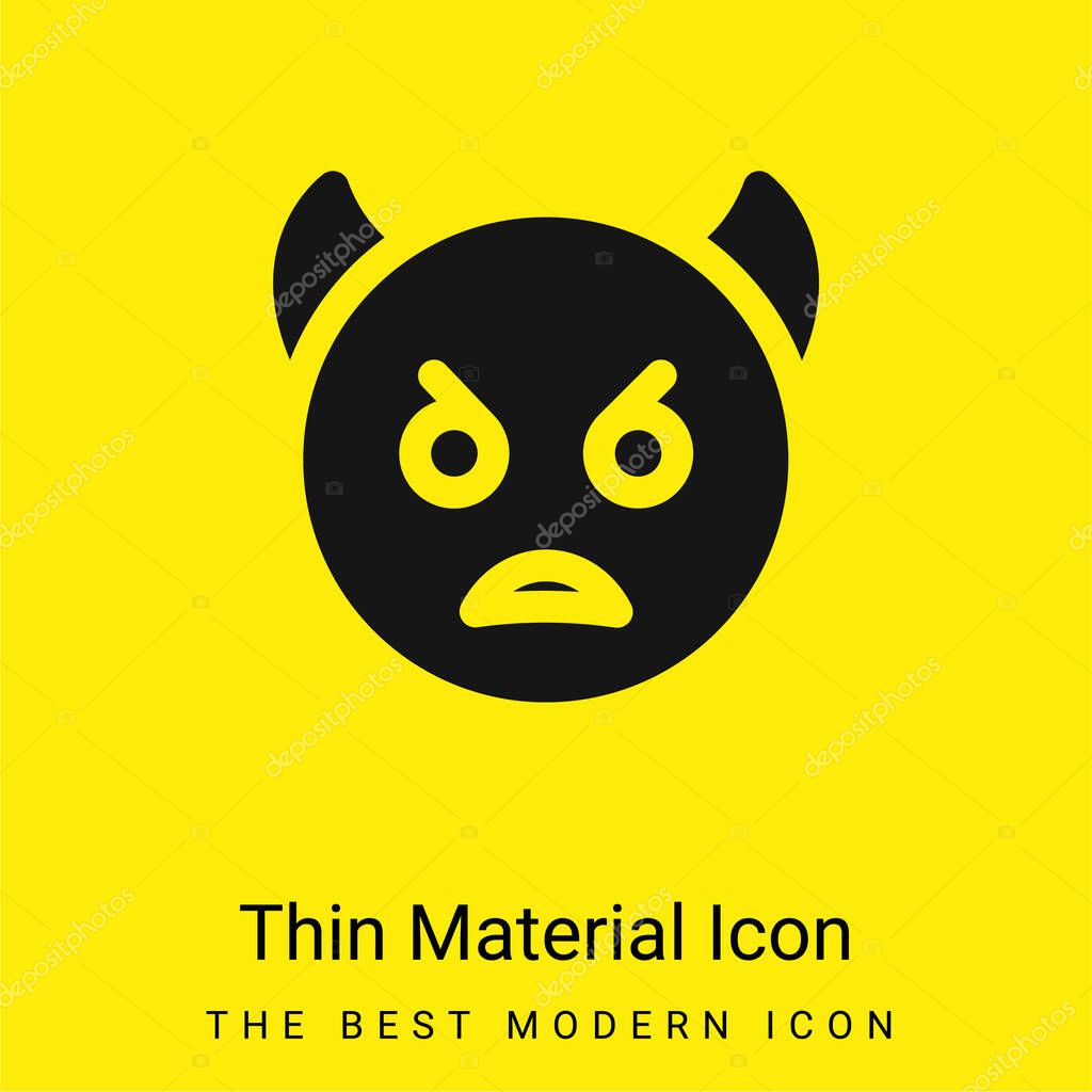 Angry minimal bright yellow material icon
