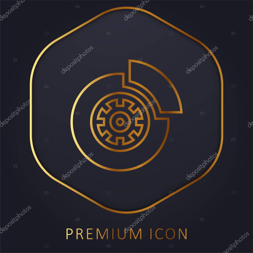 Brake golden line premium logo or icon
