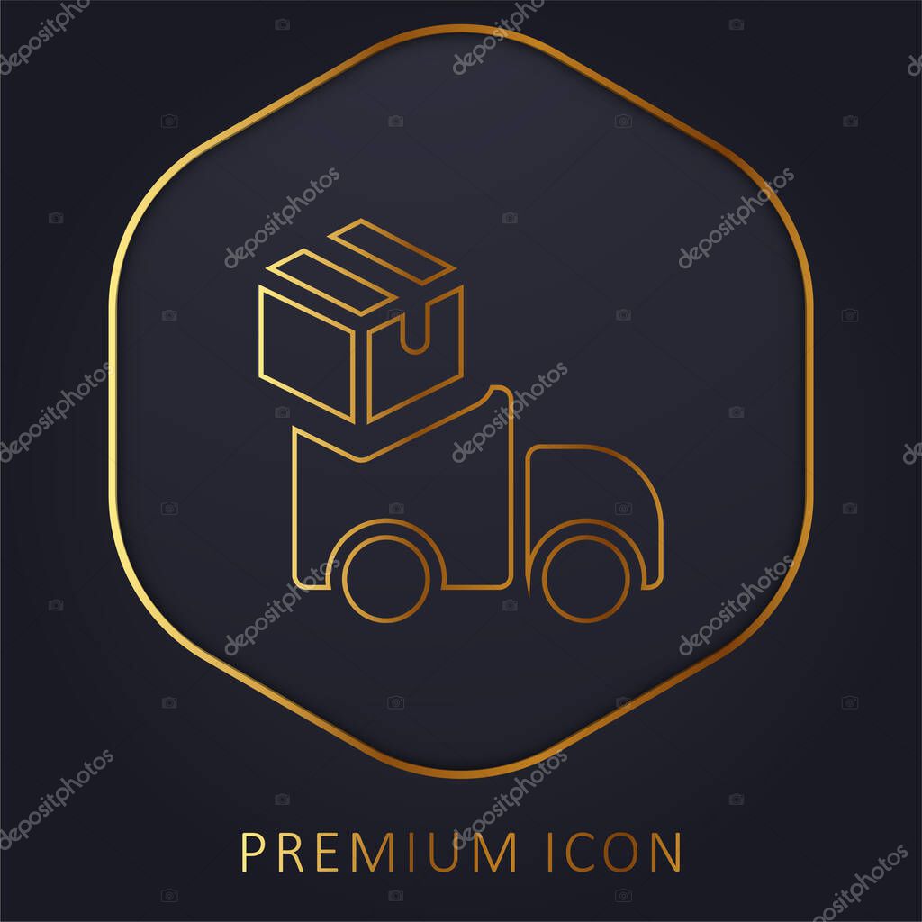 Box golden line premium logo or icon