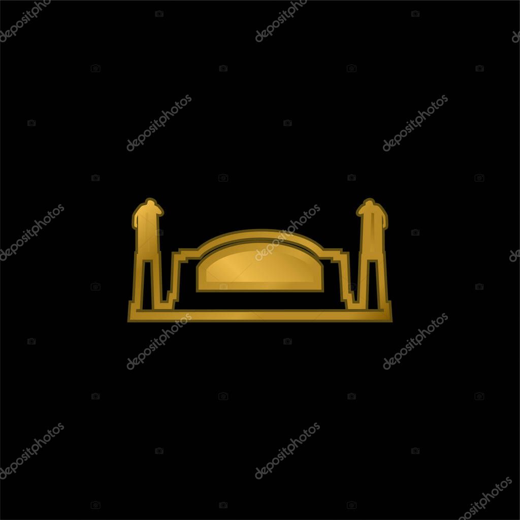Bell Telephone Memorial, USA gold plated metalic icon or logo vector