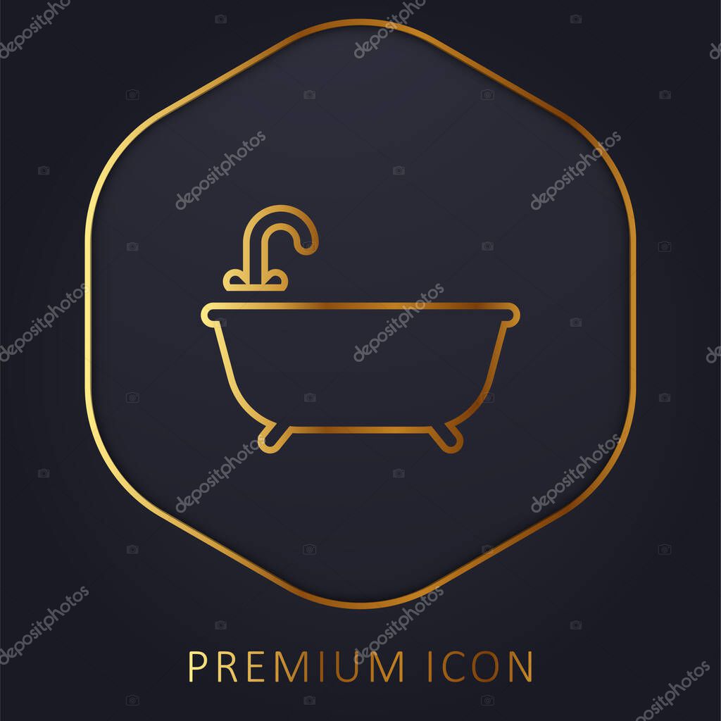 Bath golden line premium logo or icon