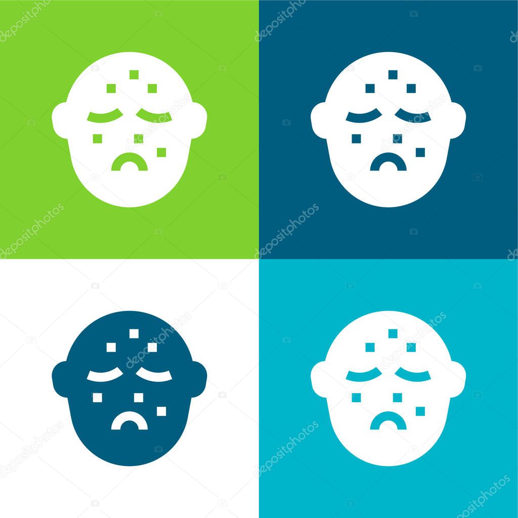 Acne Flat four color minimal icon set