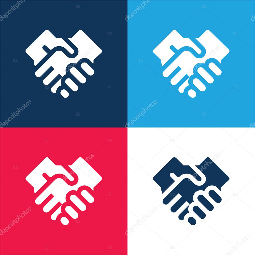 Agreement blue and red four color minimal icon set