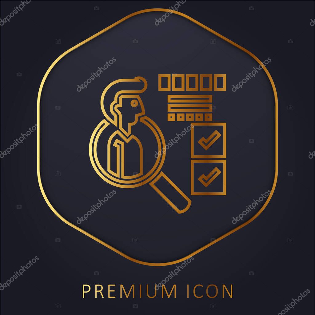 Behavior golden line premium logo or icon