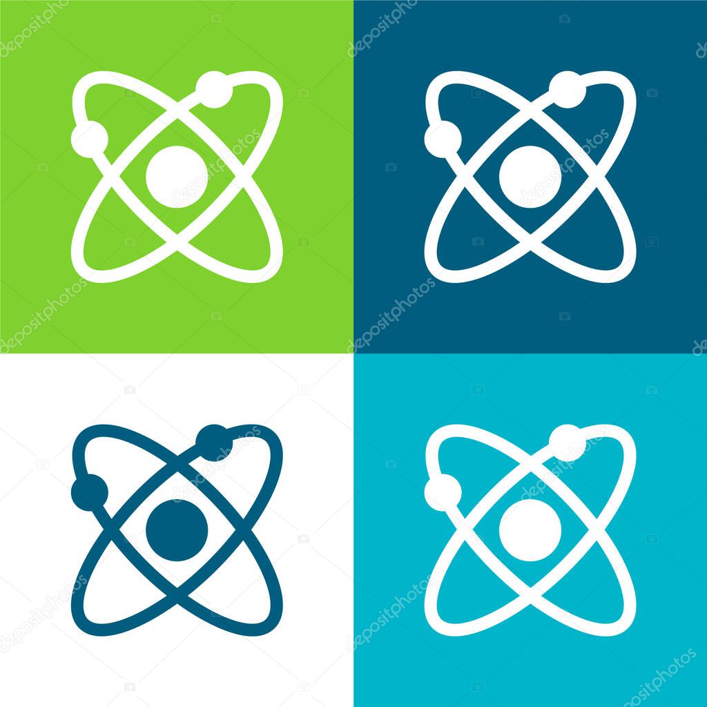 Atom Flat four color minimal icon set