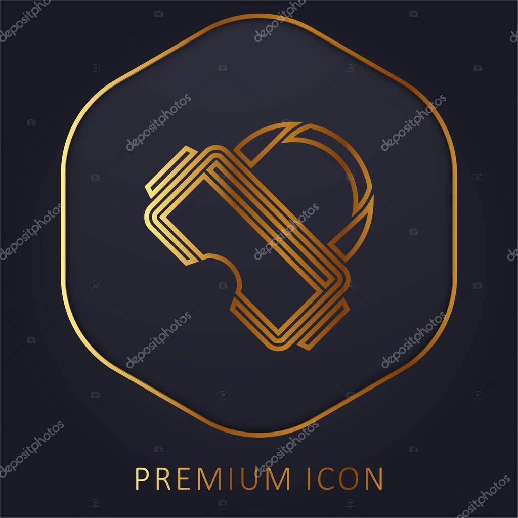 Ar Glasses golden line premium logo or icon