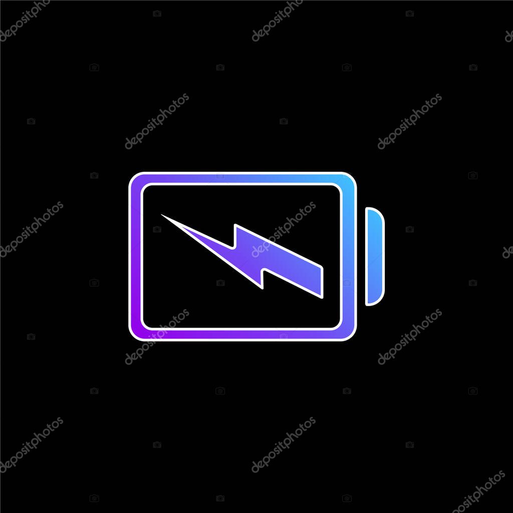 Battery With A Bolt blue gradient vector icon