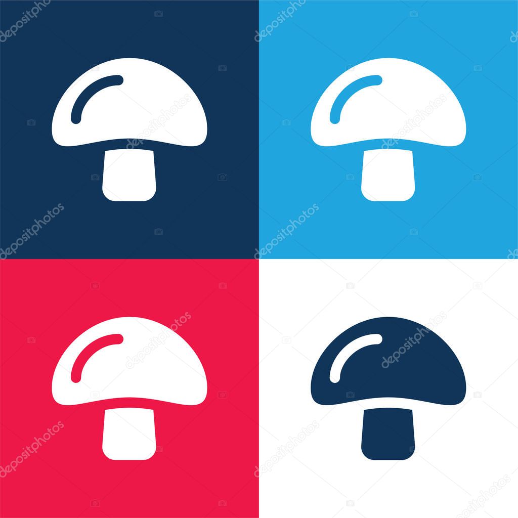 Big Mushroom blue and red four color minimal icon set