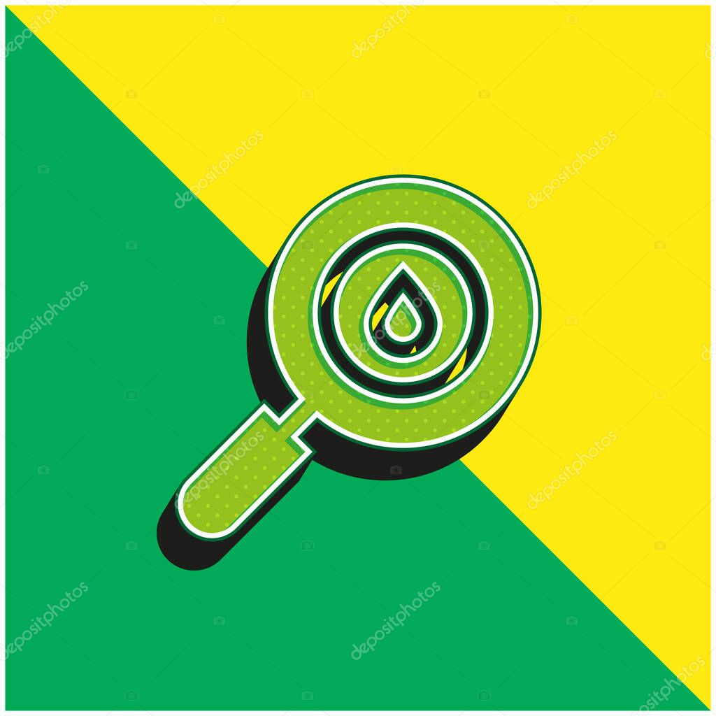 Blood Test Green and yellow modern 3d vector icon logo