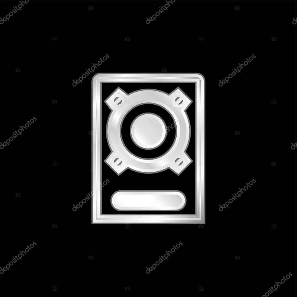 Boombox Speaker silver plated metallic icon