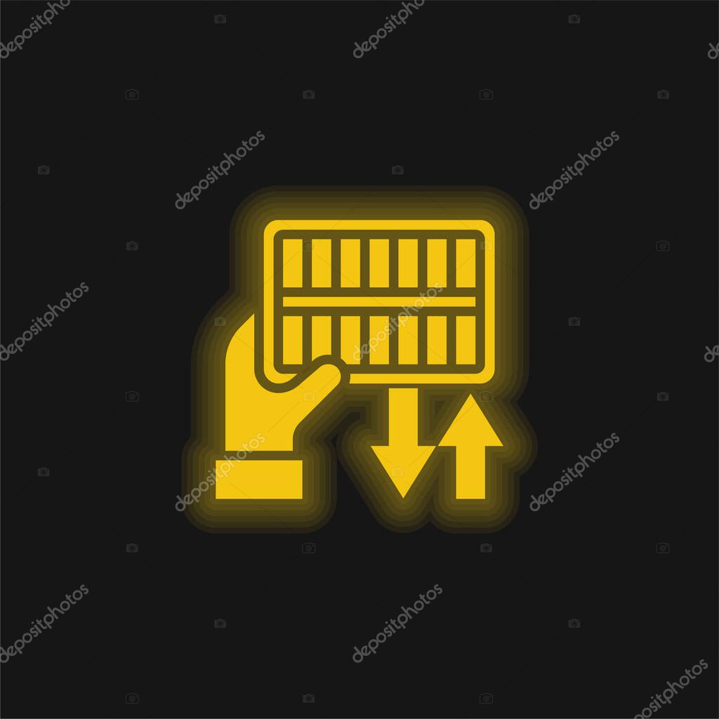 Air Filter yellow glowing neon icon