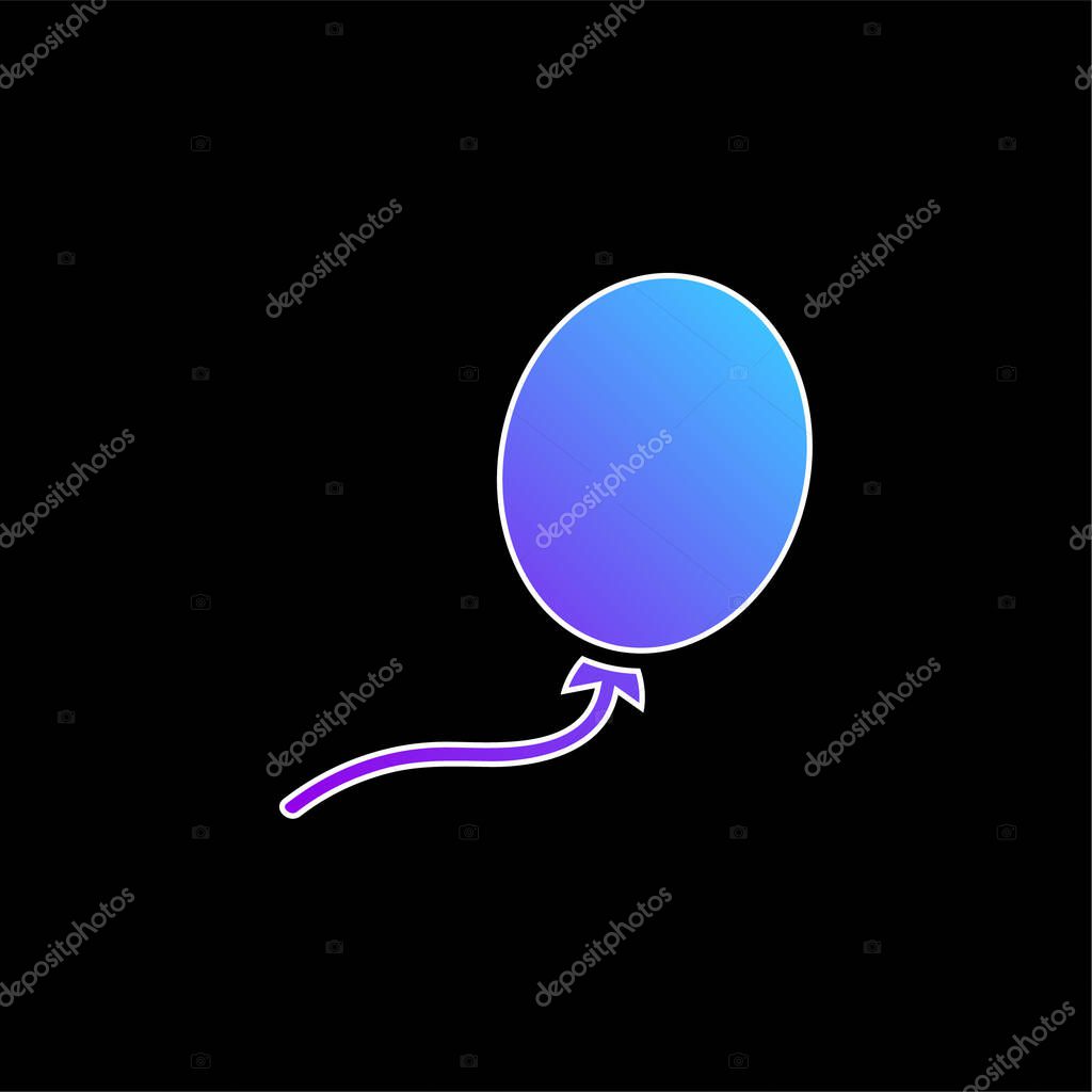 Balloon Black Oval Shape blue gradient vector icon