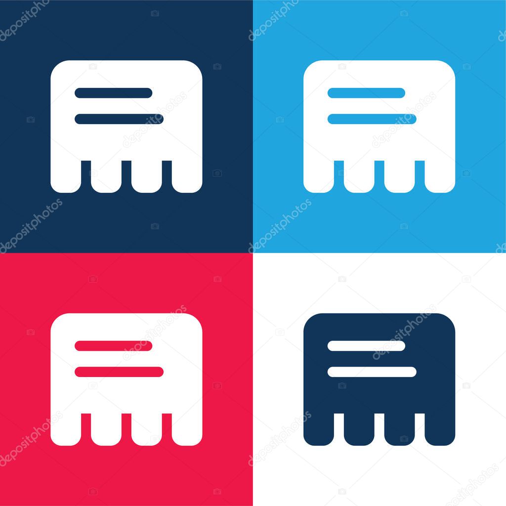 Advert blue and red four color minimal icon set