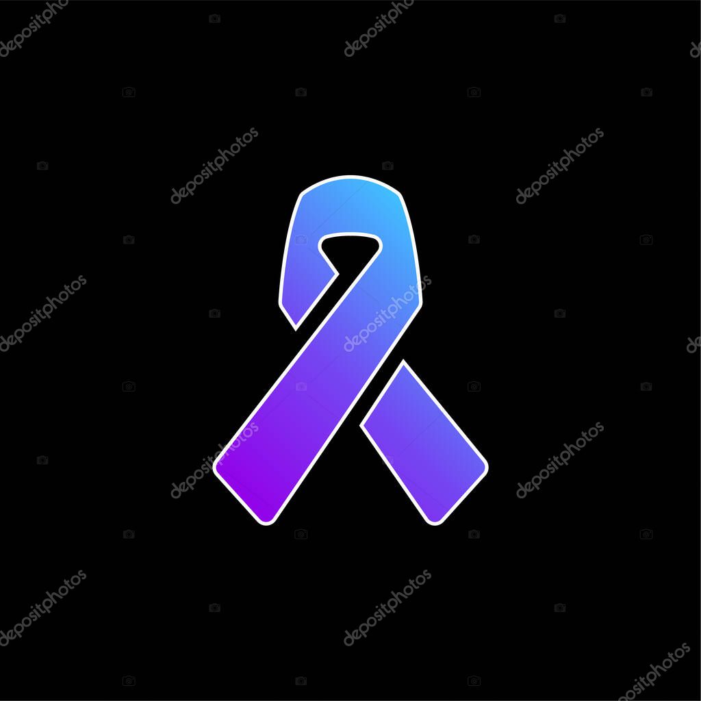 Awareness Ribbon blue gradient vector icon