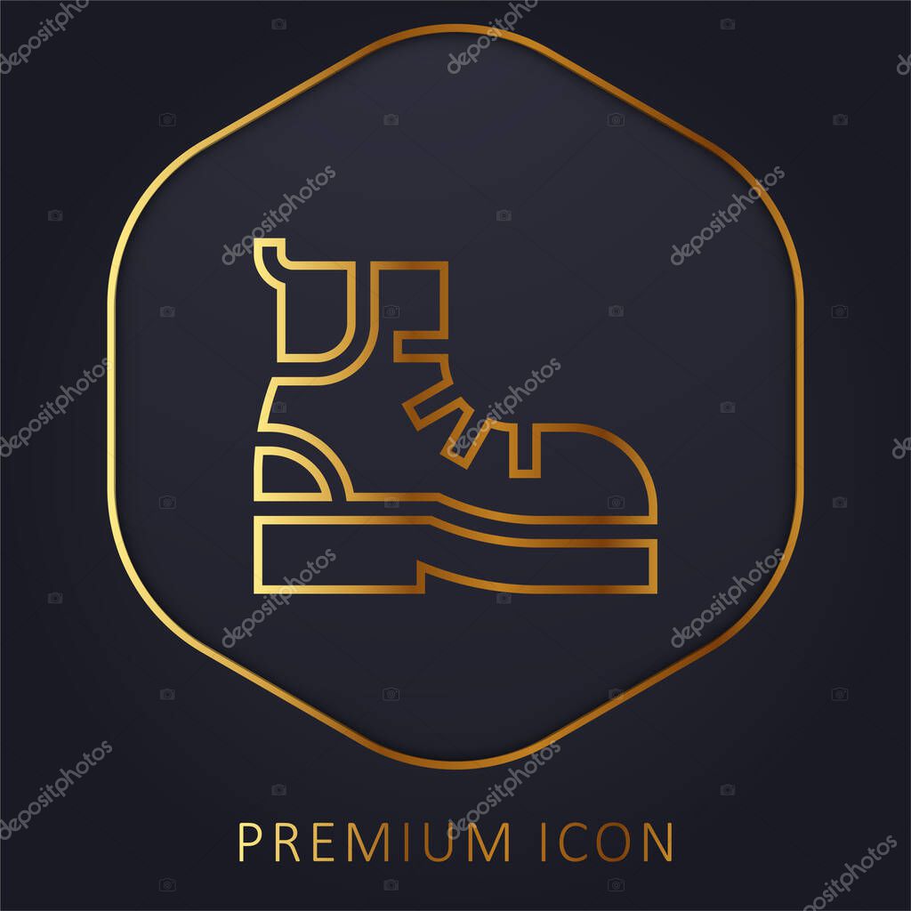 Boots golden line premium logo or icon