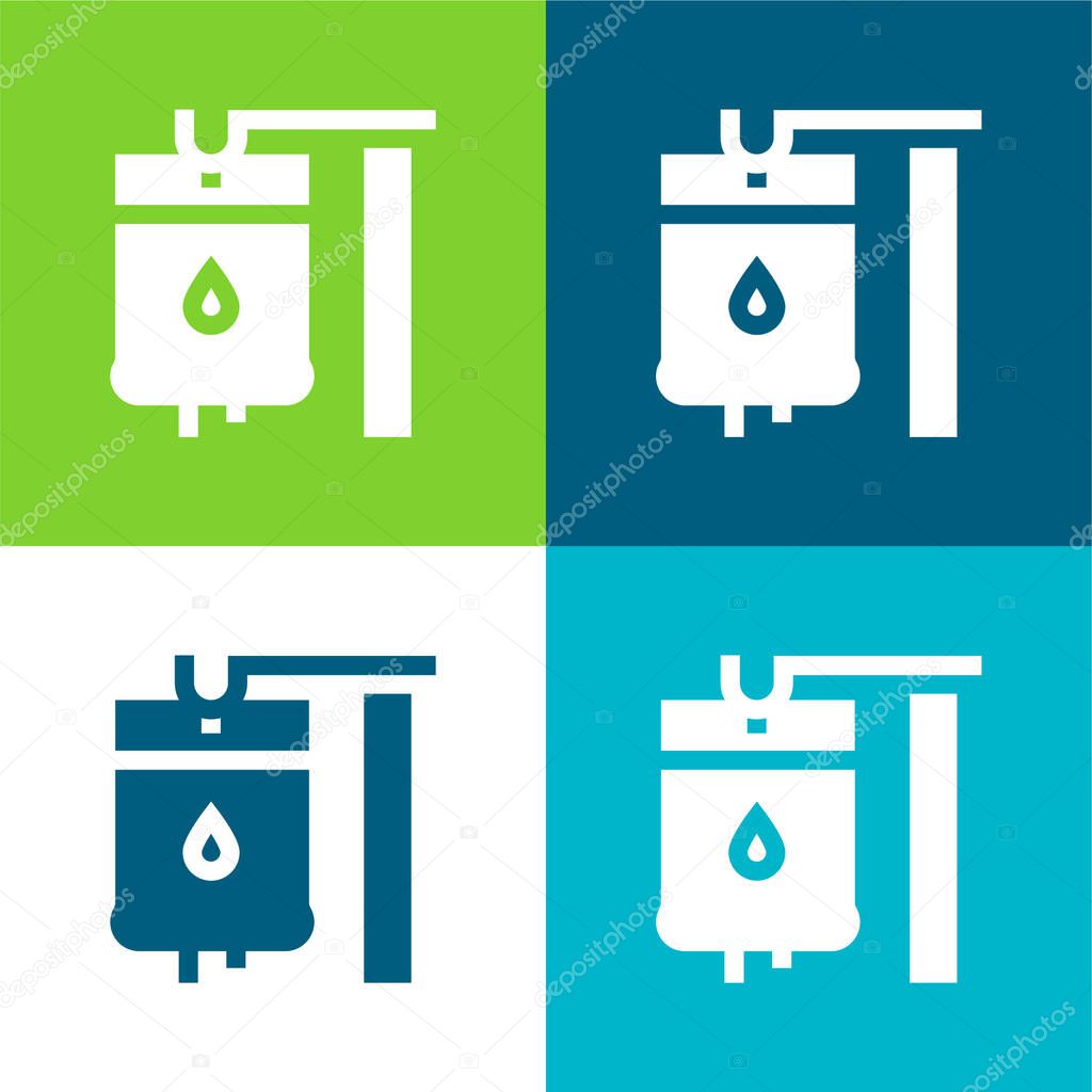 Blood Flat four color minimal icon set