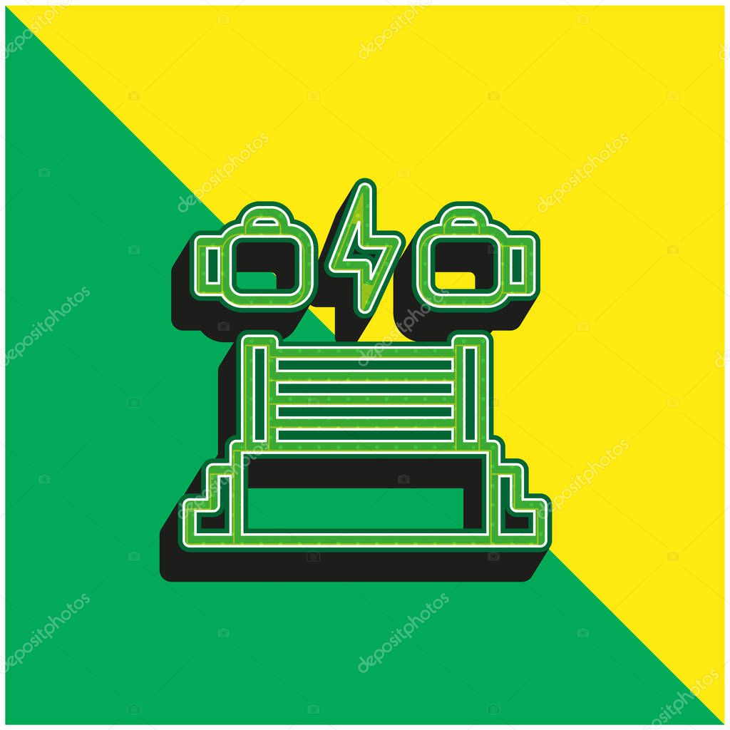 Boxing Ring Green and yellow modern 3d vector icon logo