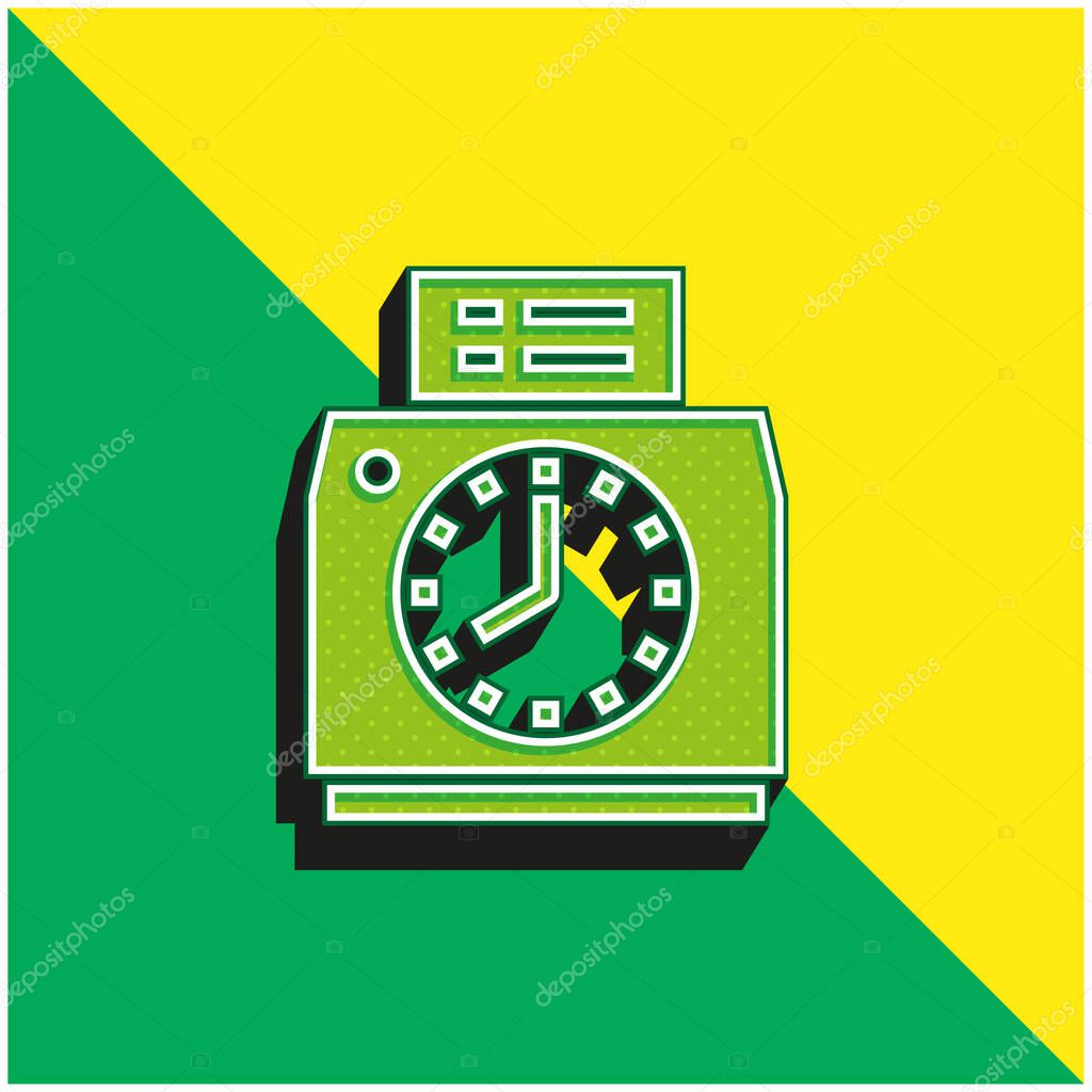 Attendance Green and yellow modern 3d vector icon logo