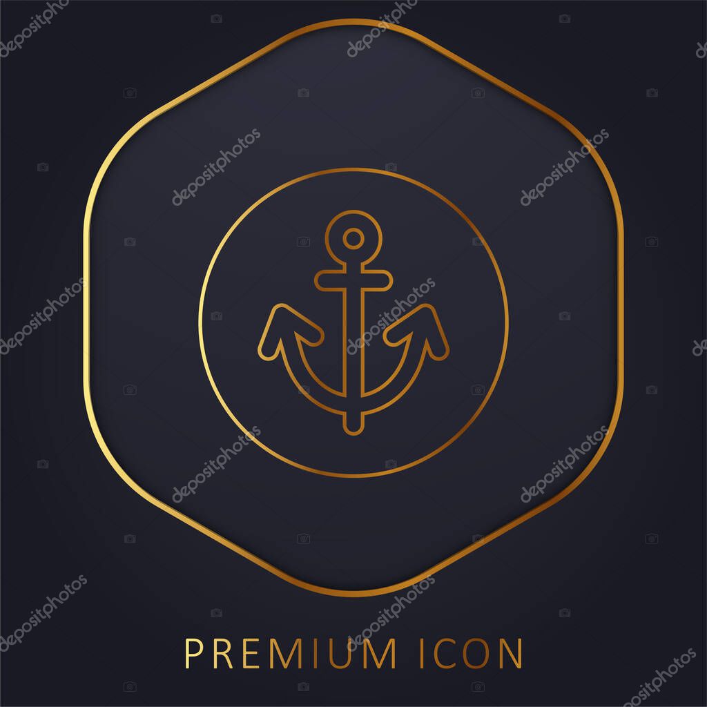 Anchor golden line premium logo or icon