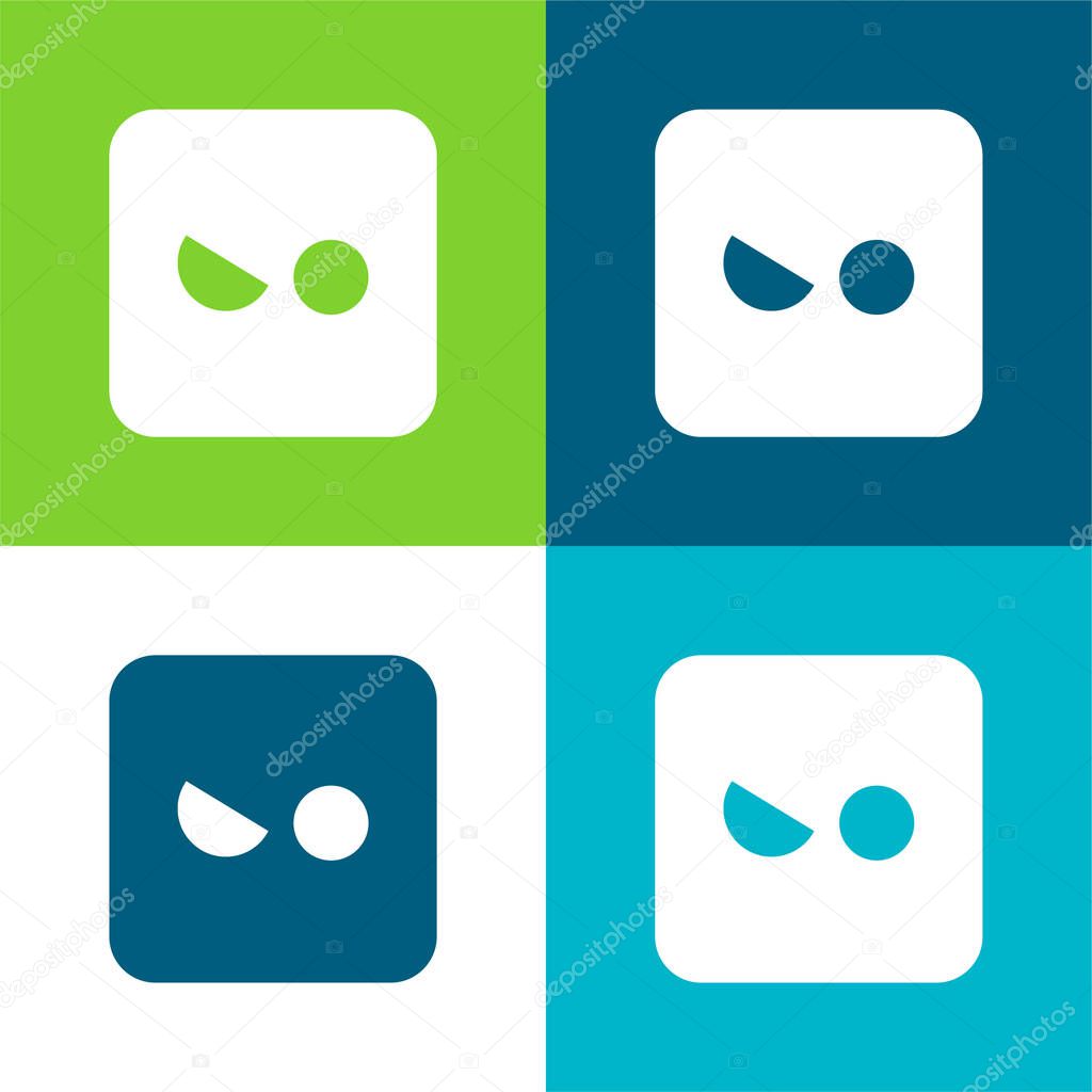 Angry Flat four color minimal icon set