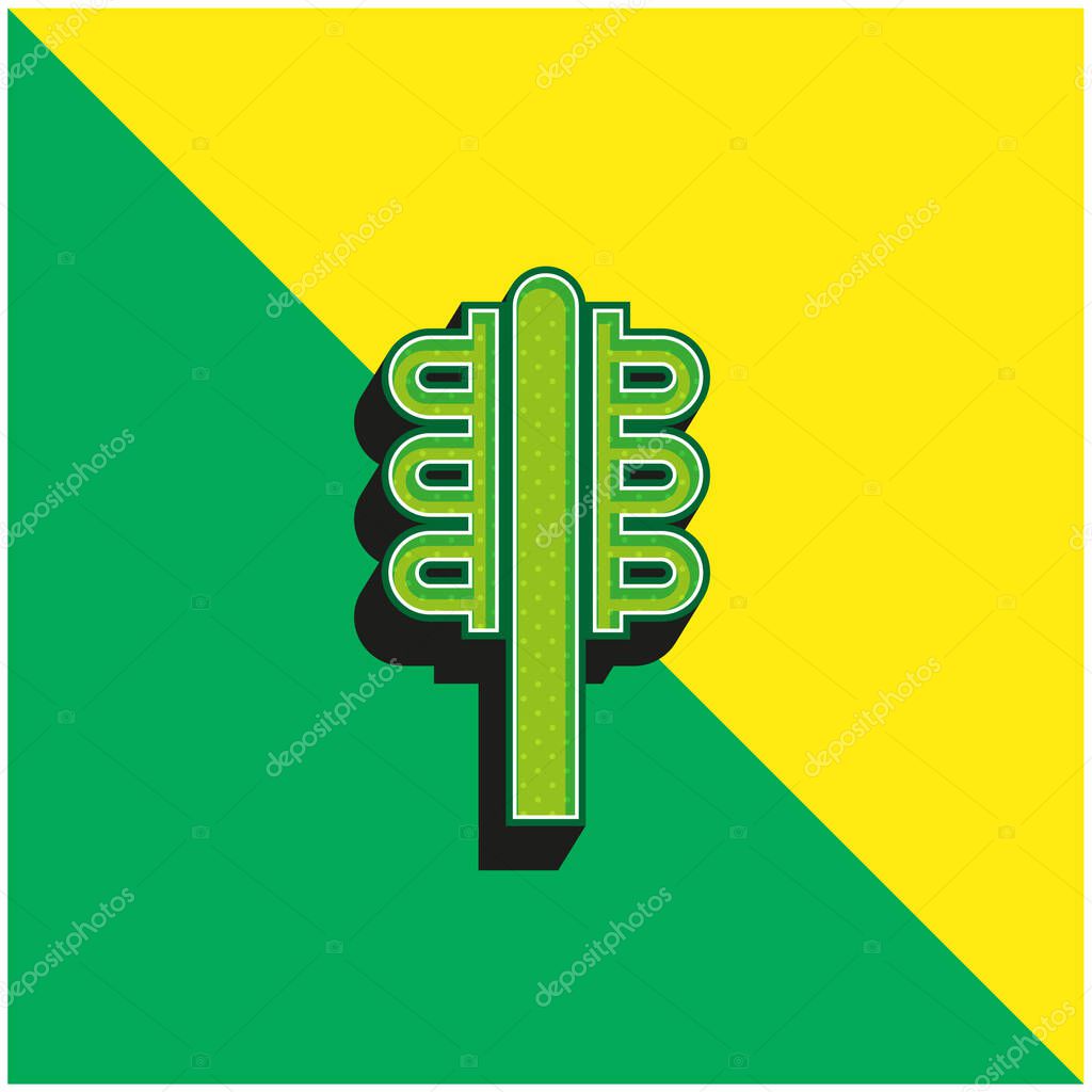 Aztec Hammer Of Mexico Green and yellow modern 3d vector icon logo