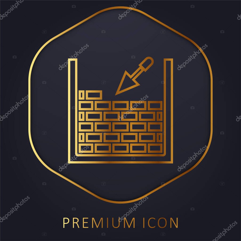 Brickwork golden line premium logo or icon