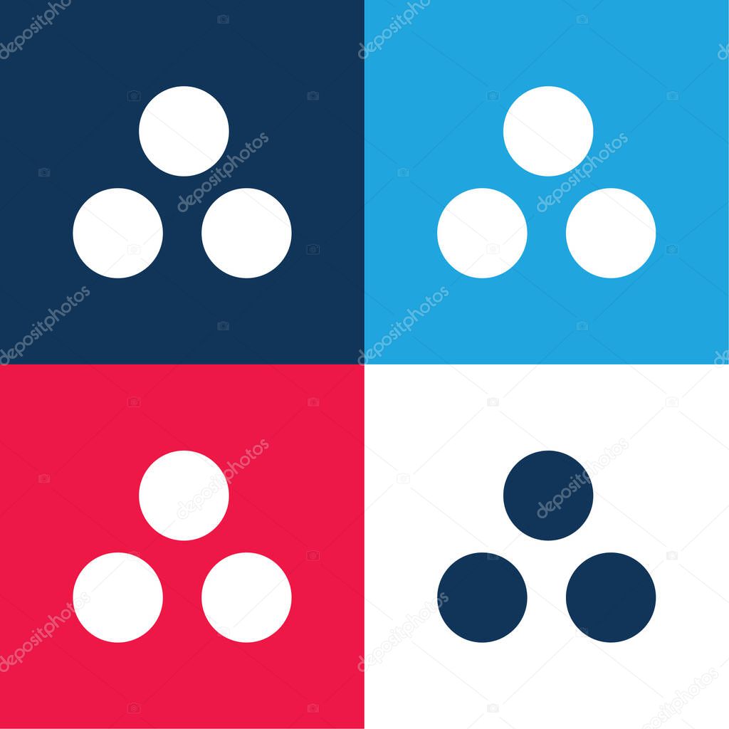 Ammunition blue and red four color minimal icon set