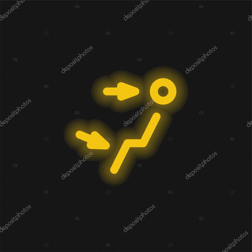 Air Outlet yellow glowing neon icon