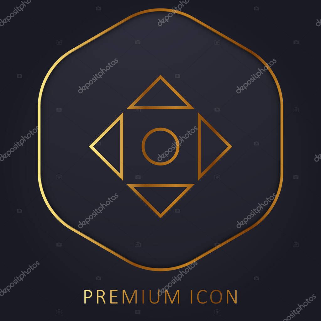 Align Symbol golden line premium logo or icon