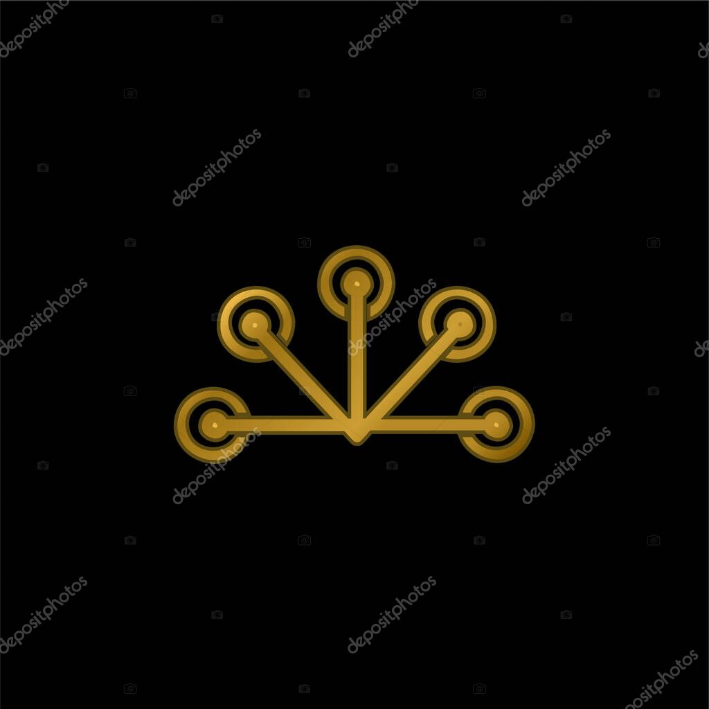 Antenna gold plated metalic icon or logo vector