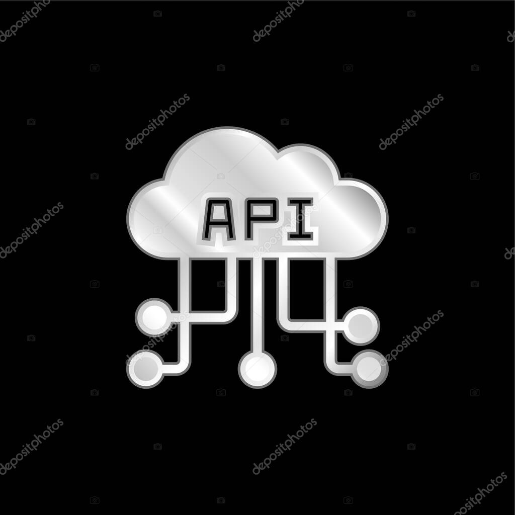 Api silver plated metallic icon
