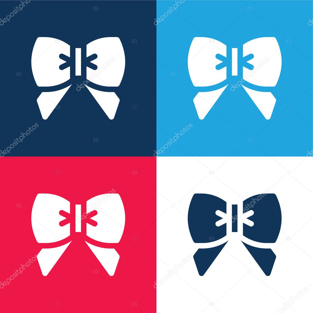 Bow blue and red four color minimal icon set
