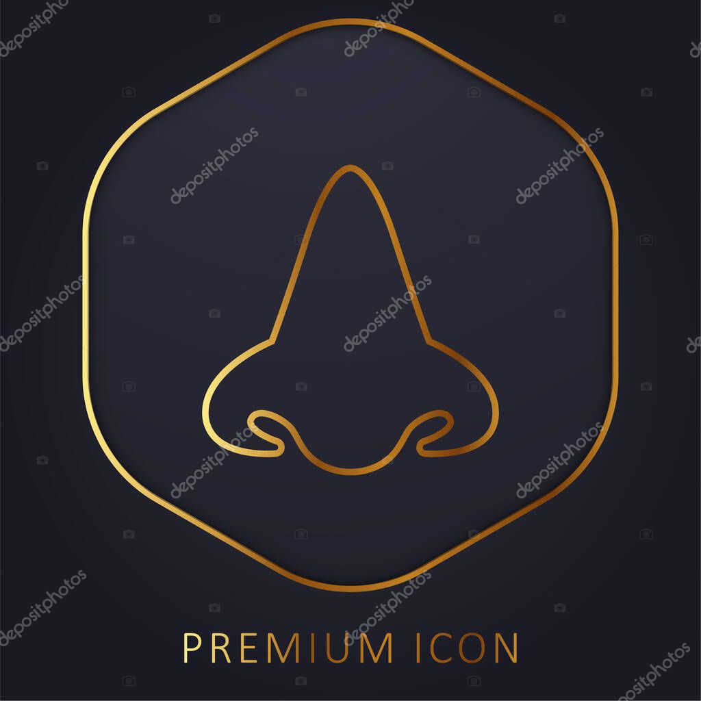 Big Nose golden line premium logo or icon