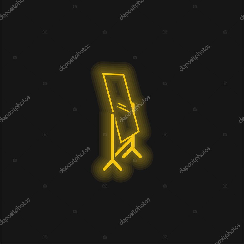 Bedroom Mirror yellow glowing neon icon