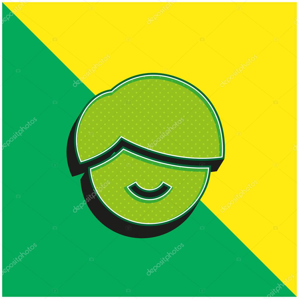 Boy Green and yellow modern 3d vector icon logo