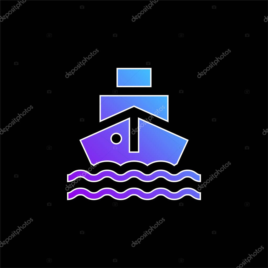 Boat blue gradient vector icon
