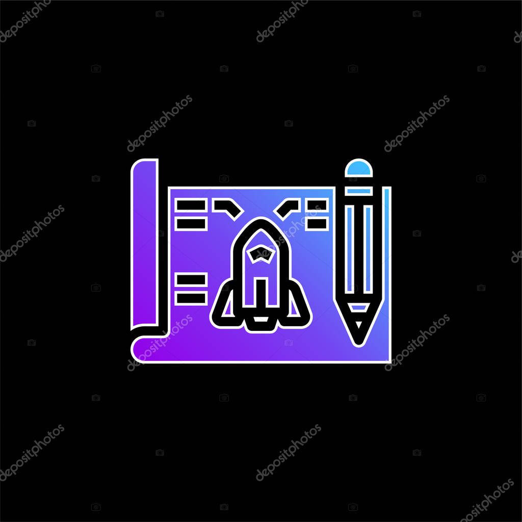 Blueprint blue gradient vector icon
