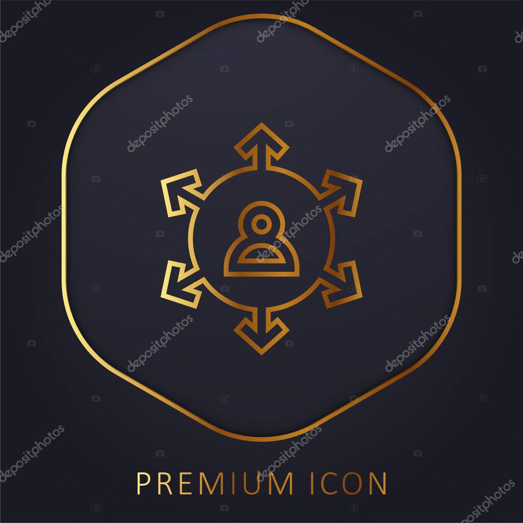 Affiliate Marketing golden line premium logo or icon