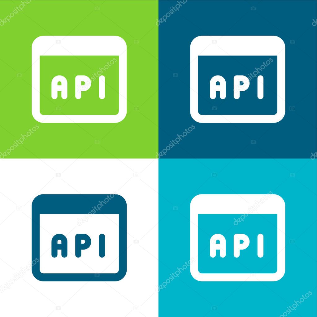 Application Flat four color minimal icon set