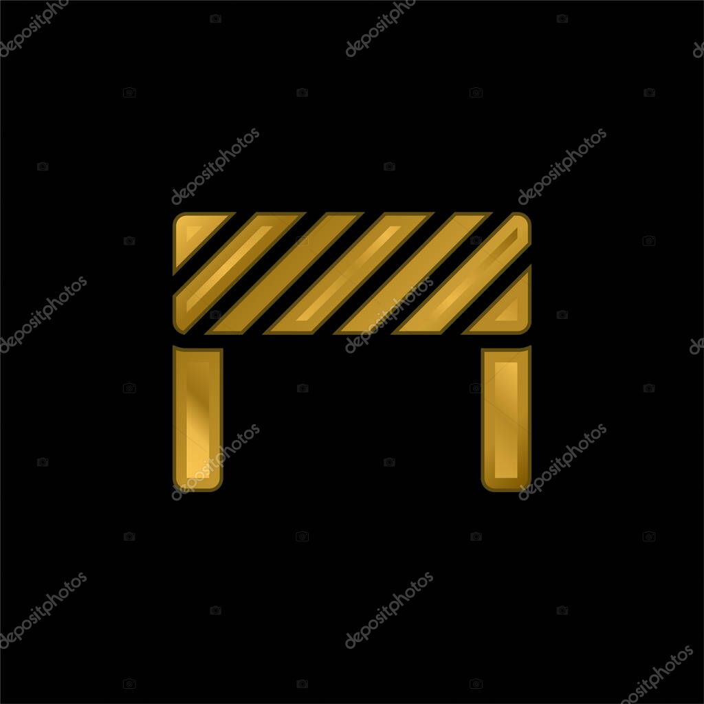 Barrier gold plated metalic icon or logo vector