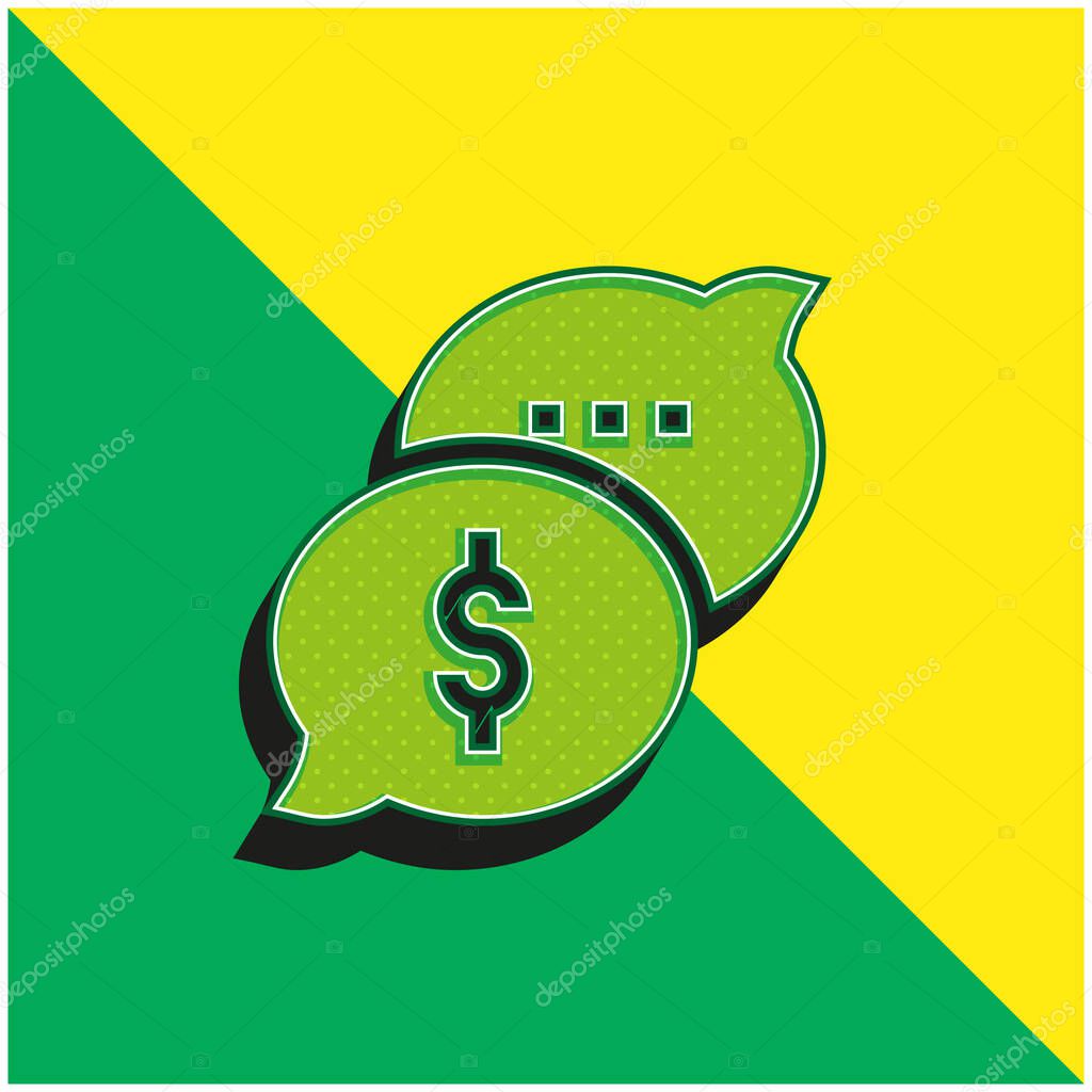Bribery Green and yellow modern 3d vector icon logo