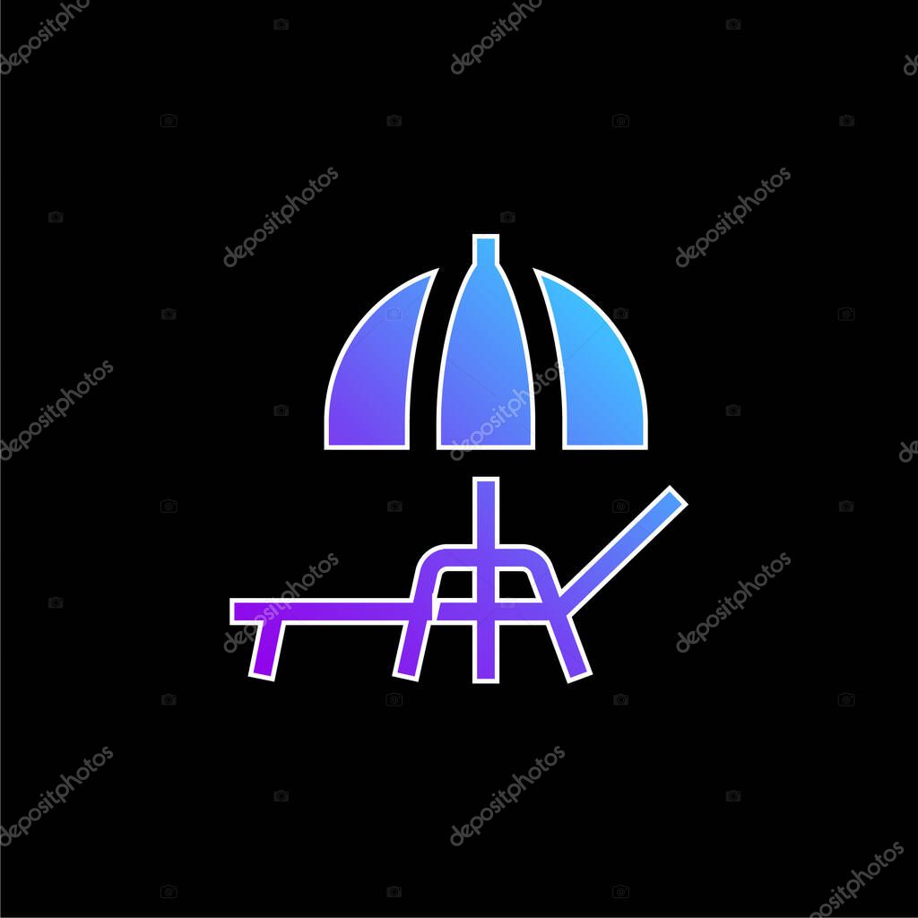 Beach Umbrella blue gradient vector icon