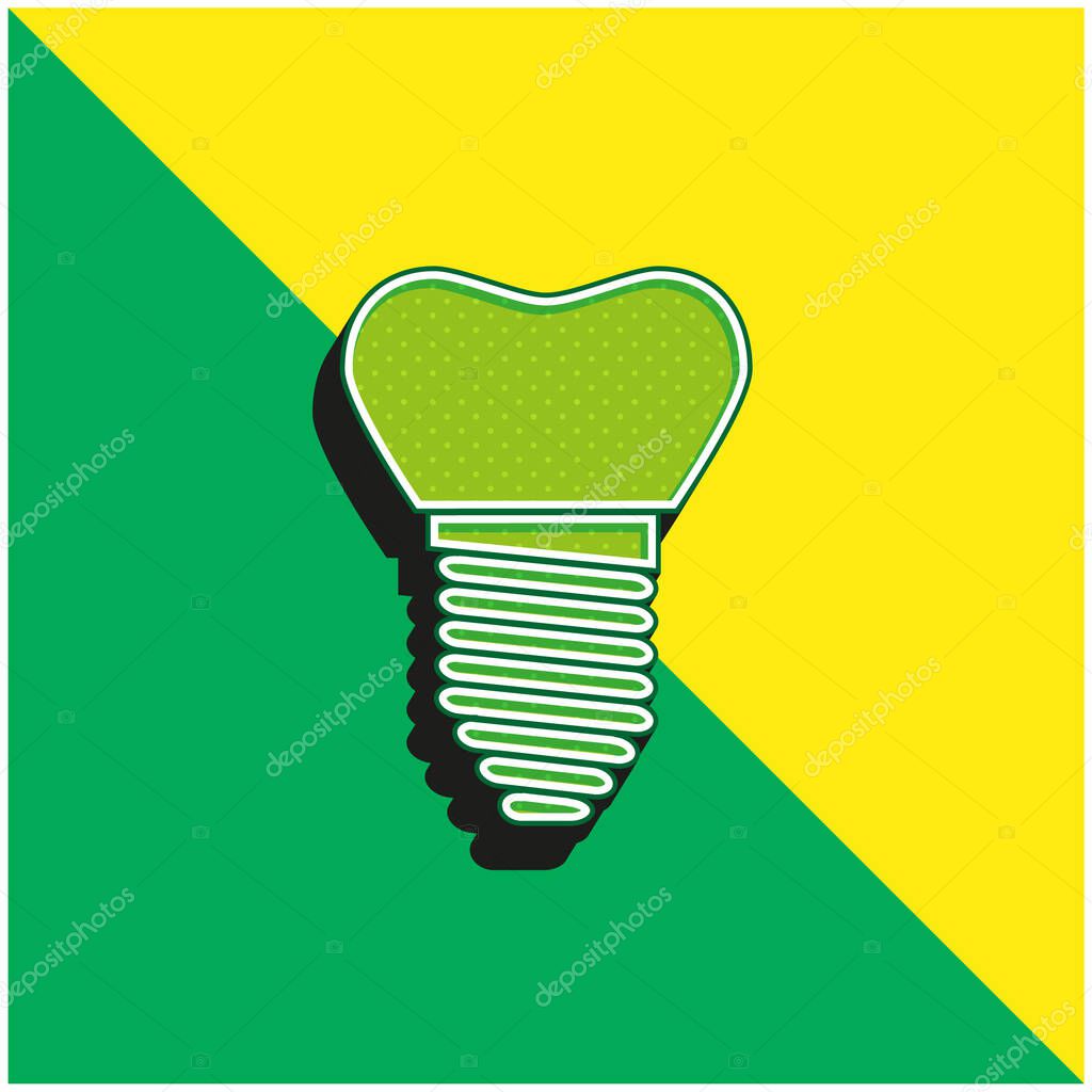 Artificial Green and yellow modern 3d vector icon logo