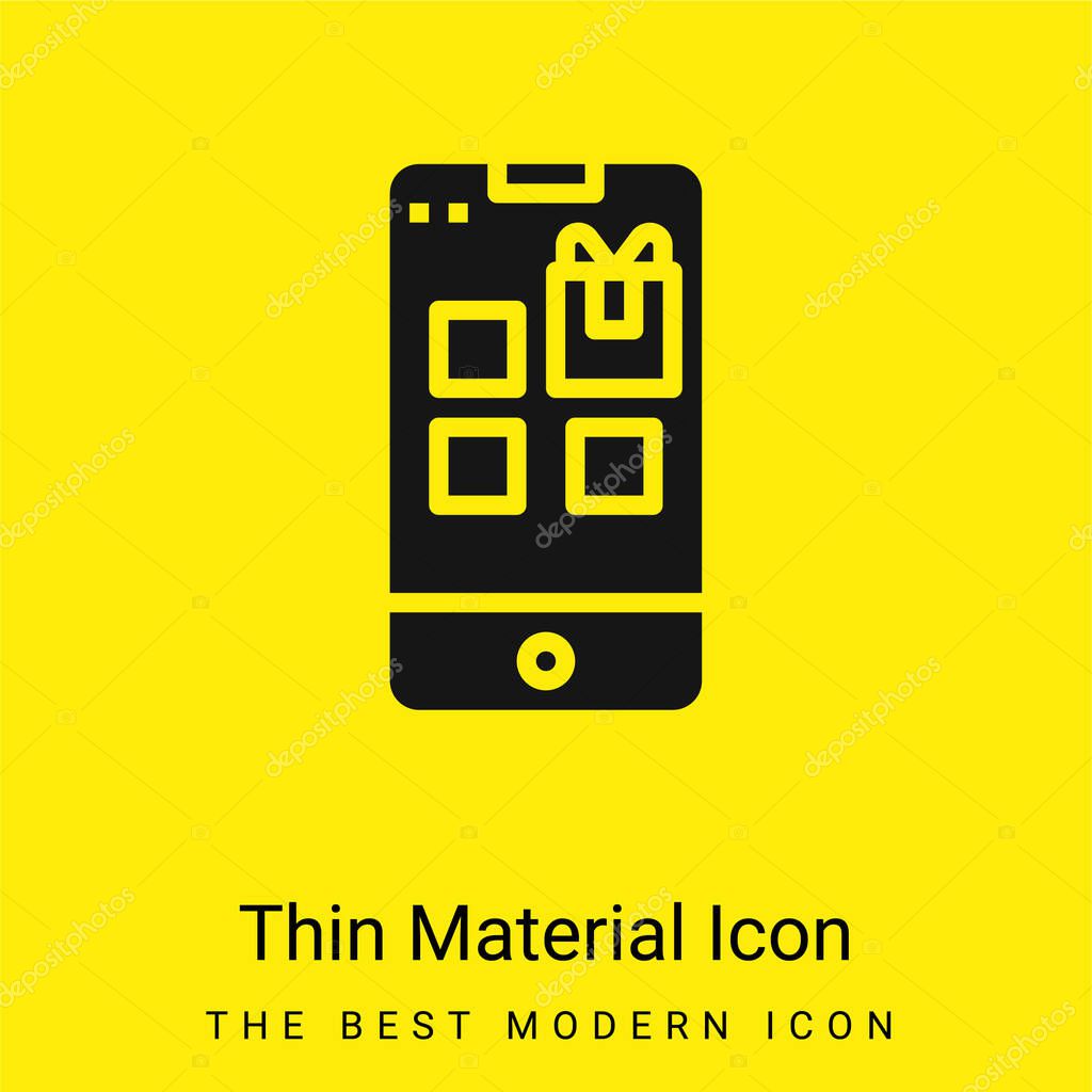 Application minimal bright yellow material icon