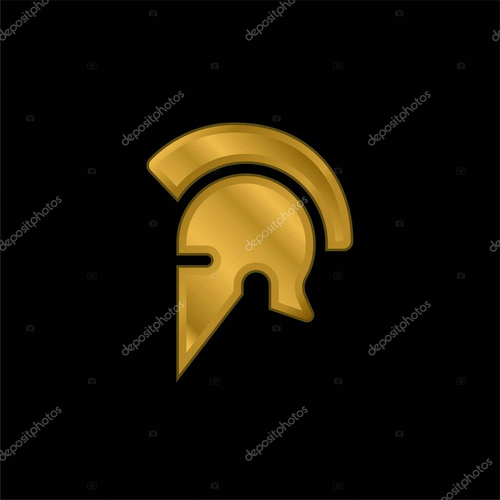 Ares gold plated metalic icon or logo vector